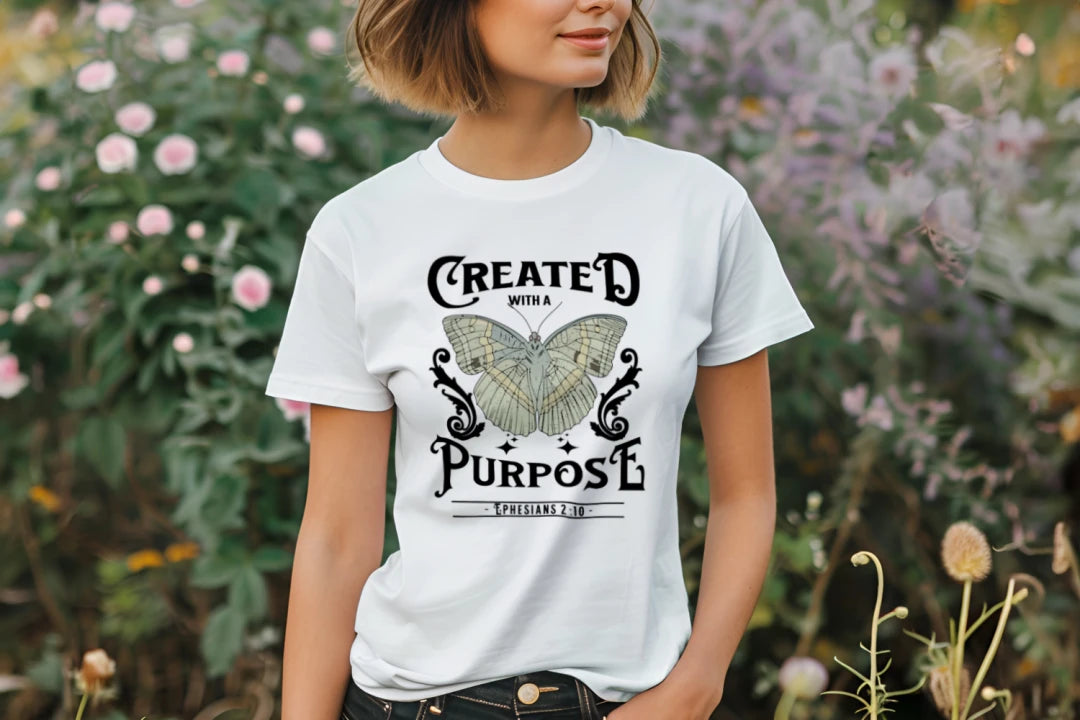 "Created with Purpose" in Black