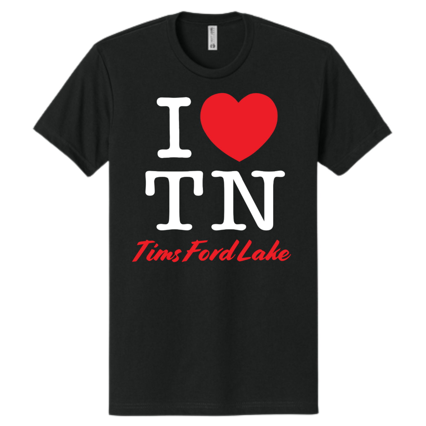 I <3 TN & Tims Ford Lake Adult 100% Cotton Tee