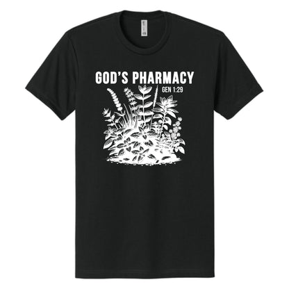 "God's Pharmacy" Adult 100% Cotton Tee