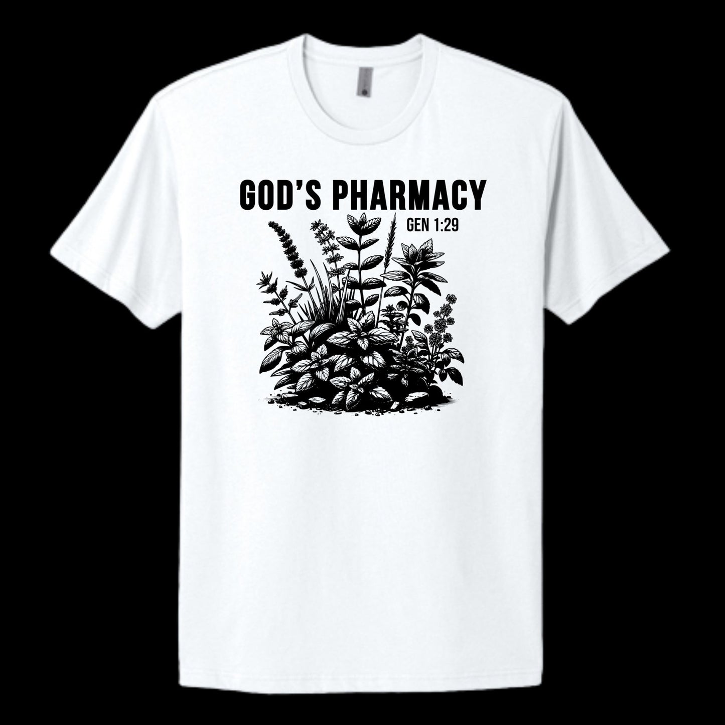 "God's Pharmacy" Adult 100% Cotton Tee