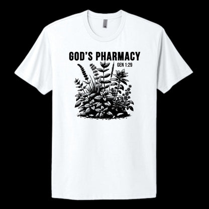 "God's Pharmacy" Adult 100% Cotton Tee