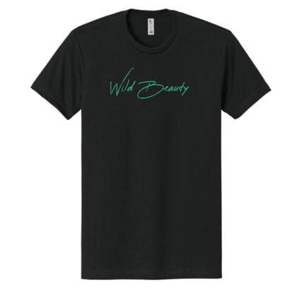 "Wild Beauty" in lime green Adult 100% Cotton Tee
