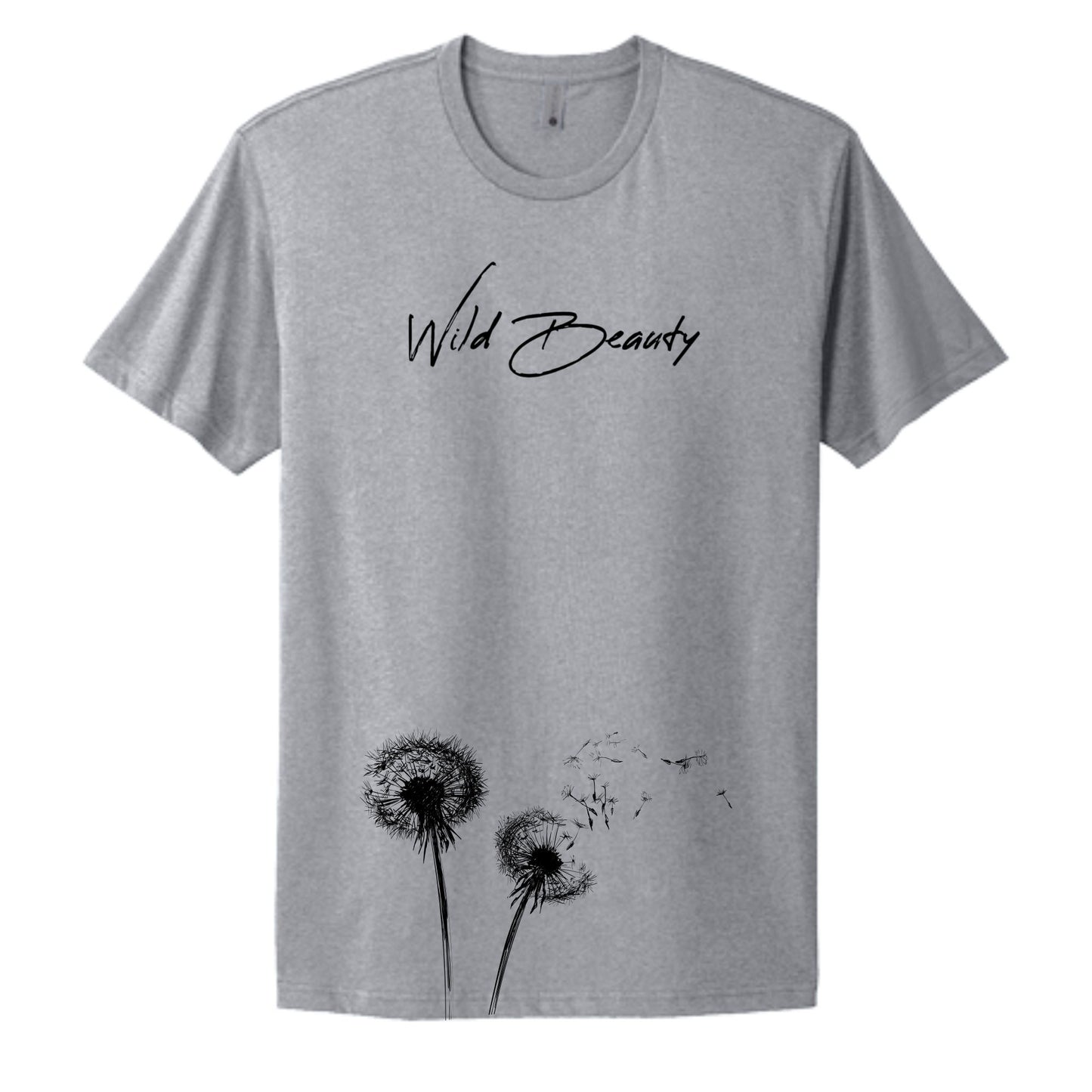 "Wild Beauty" black with Dandilion Adult 100% Cotton Tee