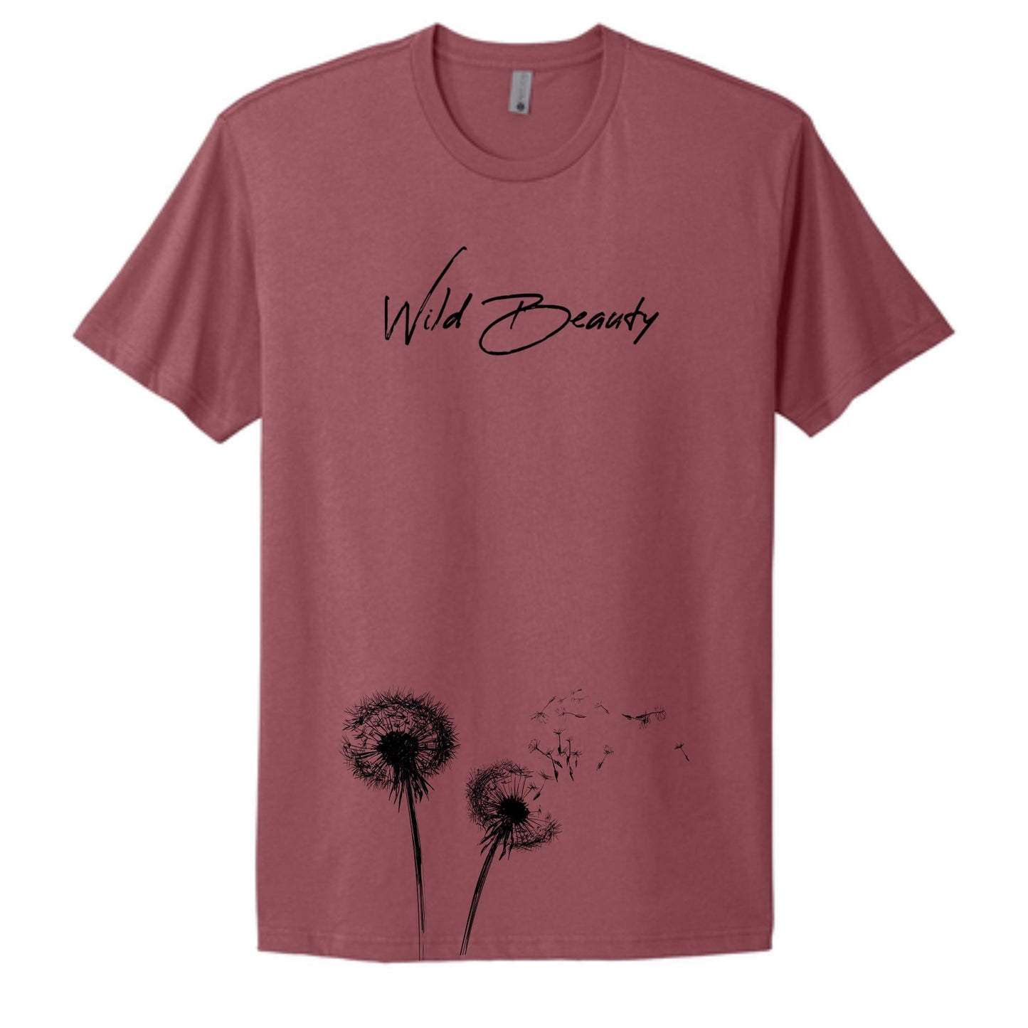 "Wild Beauty" black with Dandilion Adult 100% Cotton Tee